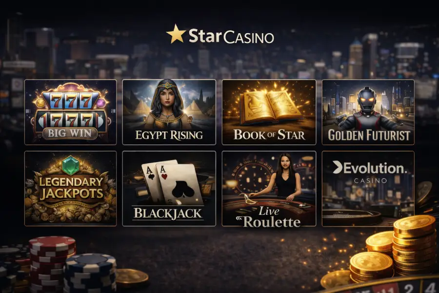 Catalogue des jeux disponibles sur Star Casino